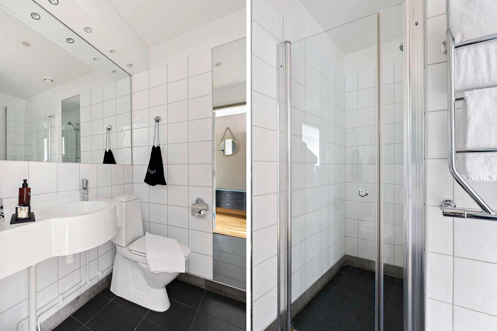 Double room bathroom Solna Business Park