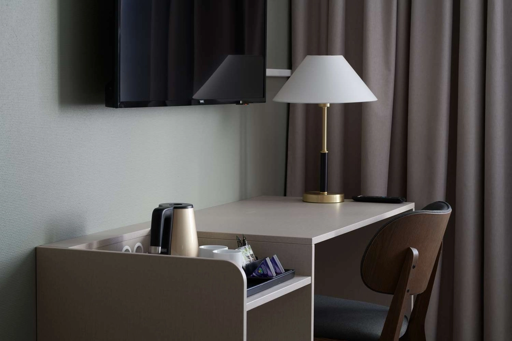 Desk with lamp
