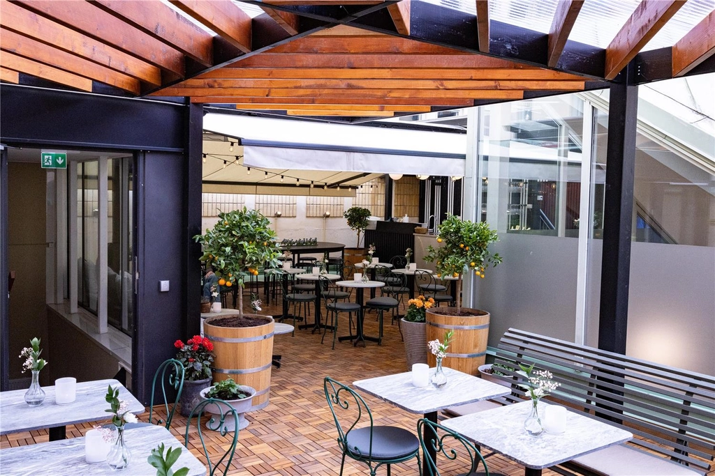 and hotel terrace